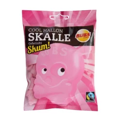 Caramelle Gommose E Morbide-BUBS GODIS Bubs Skalle Cool Raspberry, caramelle gommose al gusto di lampone da 90g