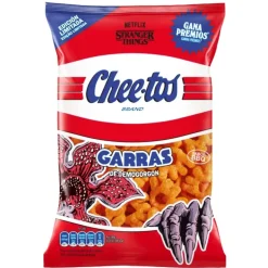 Patatine E Chips-Cheetos Garras De Demogorgon Stranger Things, snack di mais al forno al gusto barbecue da 75g
