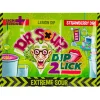Caramelle Dure, Lollipop E Pez-Felko Dr. Sour Dip 2 Lick, lecca lecca aspro con polverina scoppiettante da 18g
