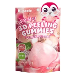Caramelle Gommose E Morbide-K-peelz 3D Peeling Gummies White Peach, caramelle gommose al gusto di pesca da 75g