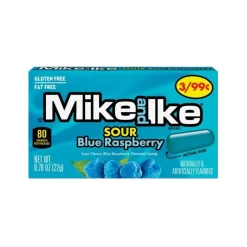 Caramelle Gommose E Morbide-Mike and Ike Sour Blue Raspberry, caramelle al gusto di lampone da 22g