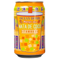 Tè, Bubble Tea E Kombucha-Ocean Bomb Mango Tea With Nata De Coco, bevanda di tè nero con nata de cocco aromatizzata al gusto di mango da 315ml