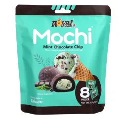 Mochi-Family Foods Royal Family Mochi Mint Chocolate Chip, mochi al gusto di menta con gocce di cioccolato da 120g