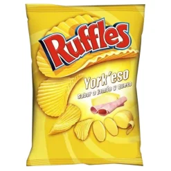 Patatine E Chips-Ruffles York'eso, patatine al gusto di formaggio e prosciutto da 150g