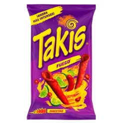 Patatine E Chips-Takis Fuego, riccioli di tortillas al peperoncino piccante da 100g