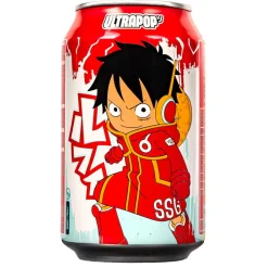 Soft Drink-ULTRA POP One Piece Luffy Lemon Strawberry, bevanda gassata al gusto di limone e fragola da 330ml