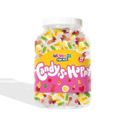 🍒🐻 Wunnie - La Candy Box-Wunnie Fun Mix, barattolo con bustine monoporzione di caramelle gommose in gusti assortiti (30 o 60 pz)