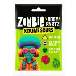 Caramelle Gommose E Morbide-Zombie Body Partz Xtreme Sours, caramelle gommose aspre da 35g